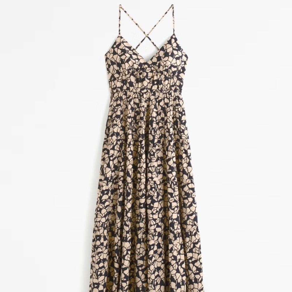 Abercrombie linen blend button maxi dress
